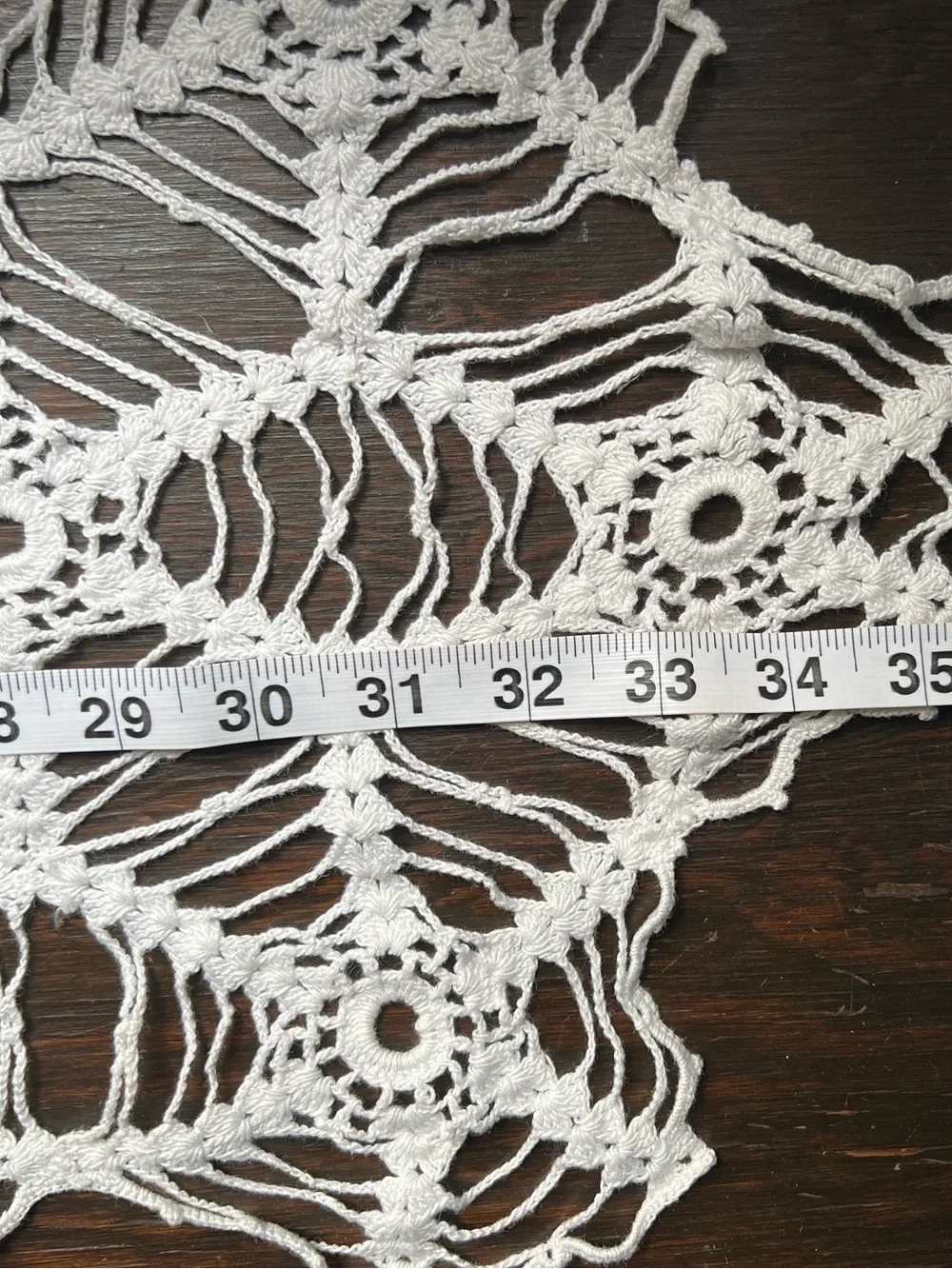 Handmade White Crochet Lace Panel